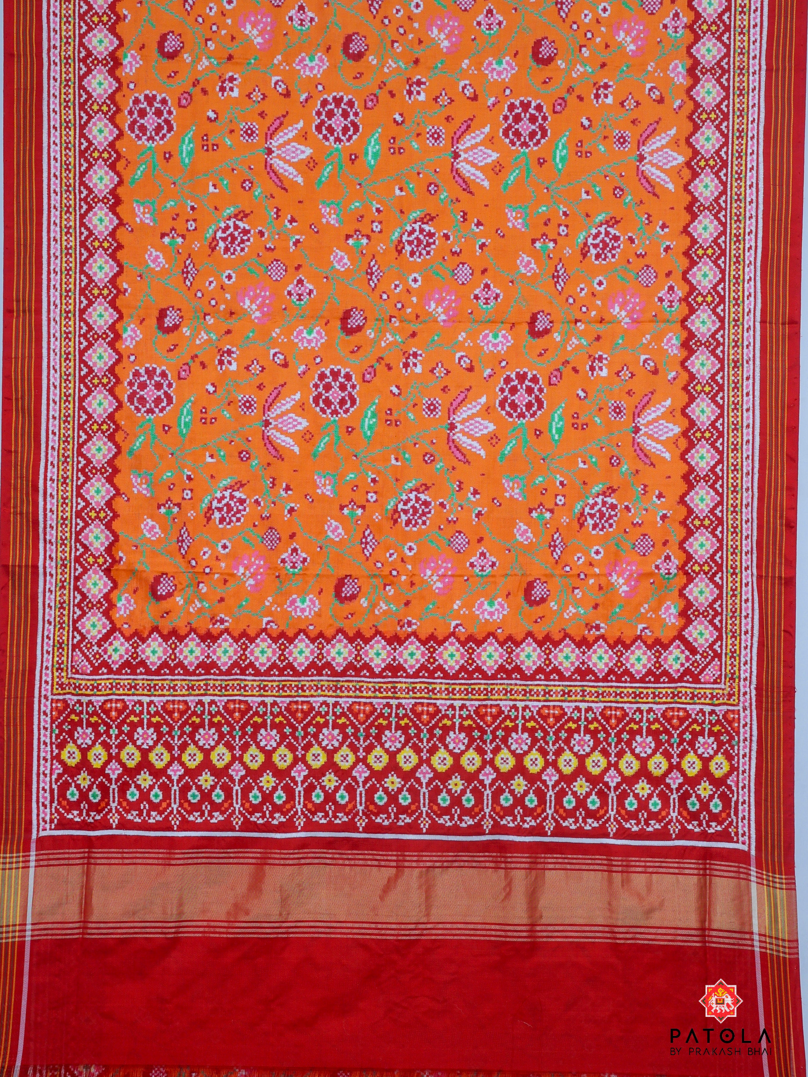 Masterpiece Flowers Designer Pure Double Ikat Patola Saree